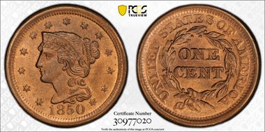 1850 1C MS65+ RB