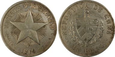 1915 Peso High Relief KM-15.1 N1