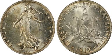 1917 2 Fr Gad-532 F-266 MS66