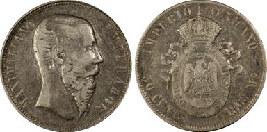 1866-Mo 50C Maximilian KM-387  Ag XF40