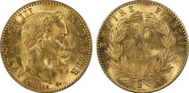 1866-BB 10 Fr Gad-1015 Grand BB F-507A MS65