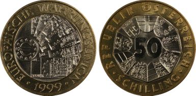 1999 50 Sch Euro Currency MS68