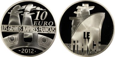 2012 € 10 Great French Ships-Le France PR69DCAM
