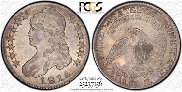 1814 50C O-102a AU58