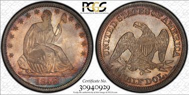 1846-O 50C Medium Date MS65+