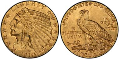 1910 $5 MS65+