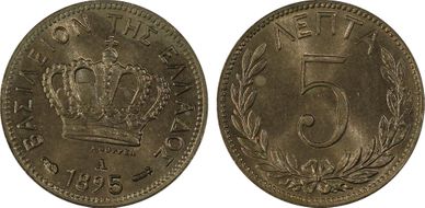 1895-A 5 Lep Large 5 MS65