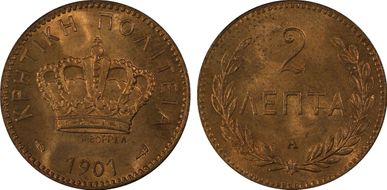 1901-A 2 Lep KM-2 MS64RD