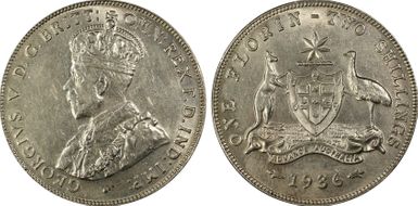 1936(m) Florin KM-27  Ag AU55