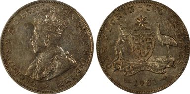 1931(m) Florin KM-27  Ag AU55