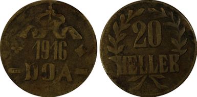 1916-T 20 Hel Brass B/B VF20