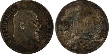 1910 2 Leva KM-29  Ag AU58