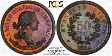 1869 50C J-756 PR67RB