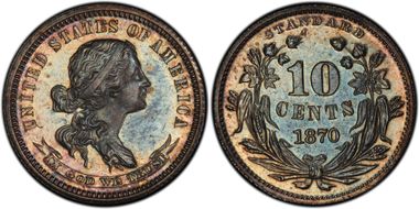 1870 10C J-849 PR64+