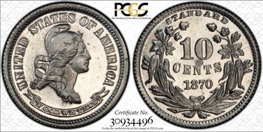 1870 10C J-841 PR64+ CAM