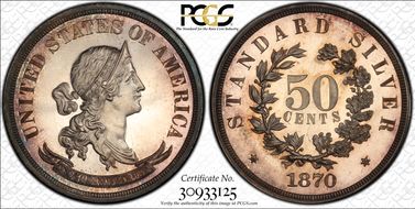 1870 50C J-982 PR66CAM