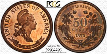 1870 50C J-947 PR65RB
