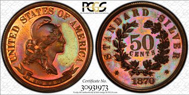 1870 50C J-965 PR65RB