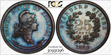 1869 25C J-723 PR65BN