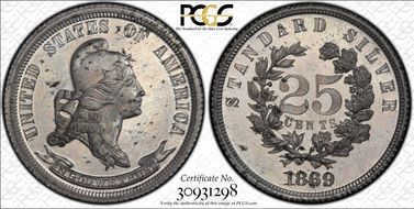 1869 25C J-725 PR63CAM