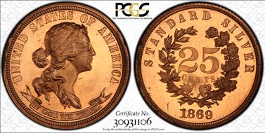 1869 25C J-735 PR64CAM