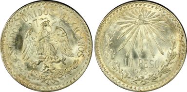 1945-M Peso KM-455 Ag MS66