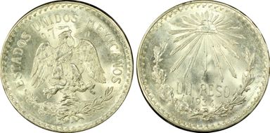 1934-M Peso KM-455  Ag MS65