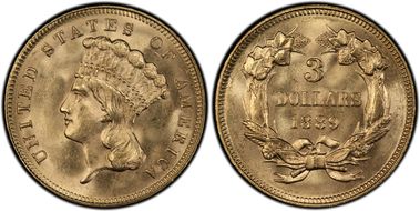 1889 $3 MS65