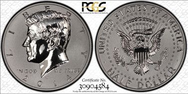 2014-W 50C Reverse Proof 50th Anniversary Set PR69