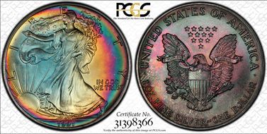 1991 $1 Silver Eagle MS64
