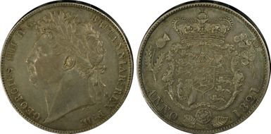 1821 1/2 Cr S-3807 Lightly Garnished XF40