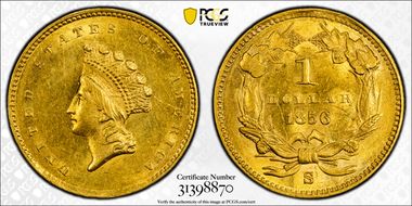 1856-S G$1 MS62