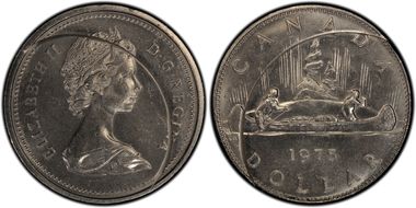1975 $1 Voyageur Attached Jewels MS64