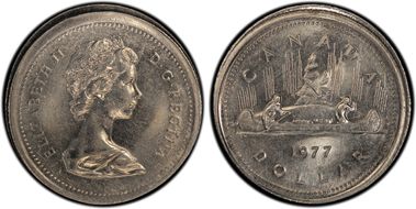 1977 $1 Voyageur AU58