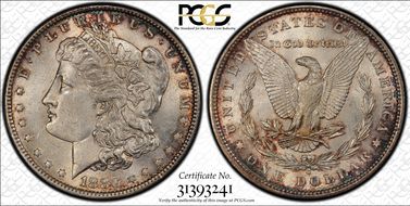 1880-O $1 VAM 6A 8/7 Ear MS61