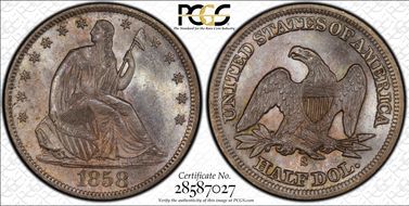 1858-S 50C MS66