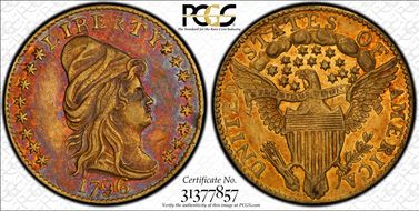 1796 $2.50 Stars AU58