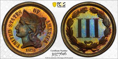 1873 3C J-1260 PR67+ RB