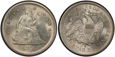 1876-S 25C MS64