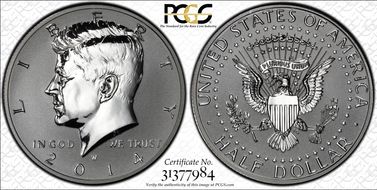 2014-W 50C Reverse Proof 50th Anniversary Set First Strike PR70