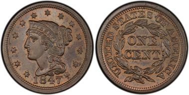 1847 1C Newcomb 23 MS64BN