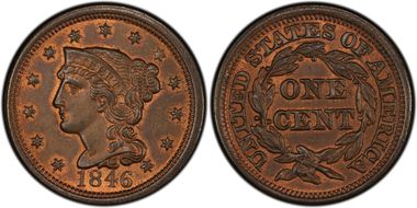 1846 1C N-13  Tall Date MS64RB