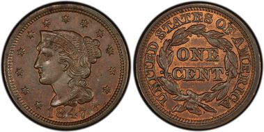 1847 1C Newcomb 41 MS63BN