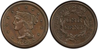 1844/81 1C Newcomb 2 AU58BN