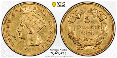1874 $3 XF45