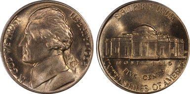 1938-D 5C Jefferson MS65