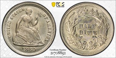 1869-S H10C MS63