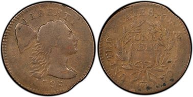 1795 1C S-76b, Plain Edge VF25BN