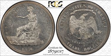 1876-S T$1 Type-II/II AU55