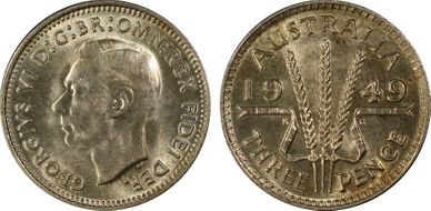 1949(m) 3D KM-44  Ag MS63